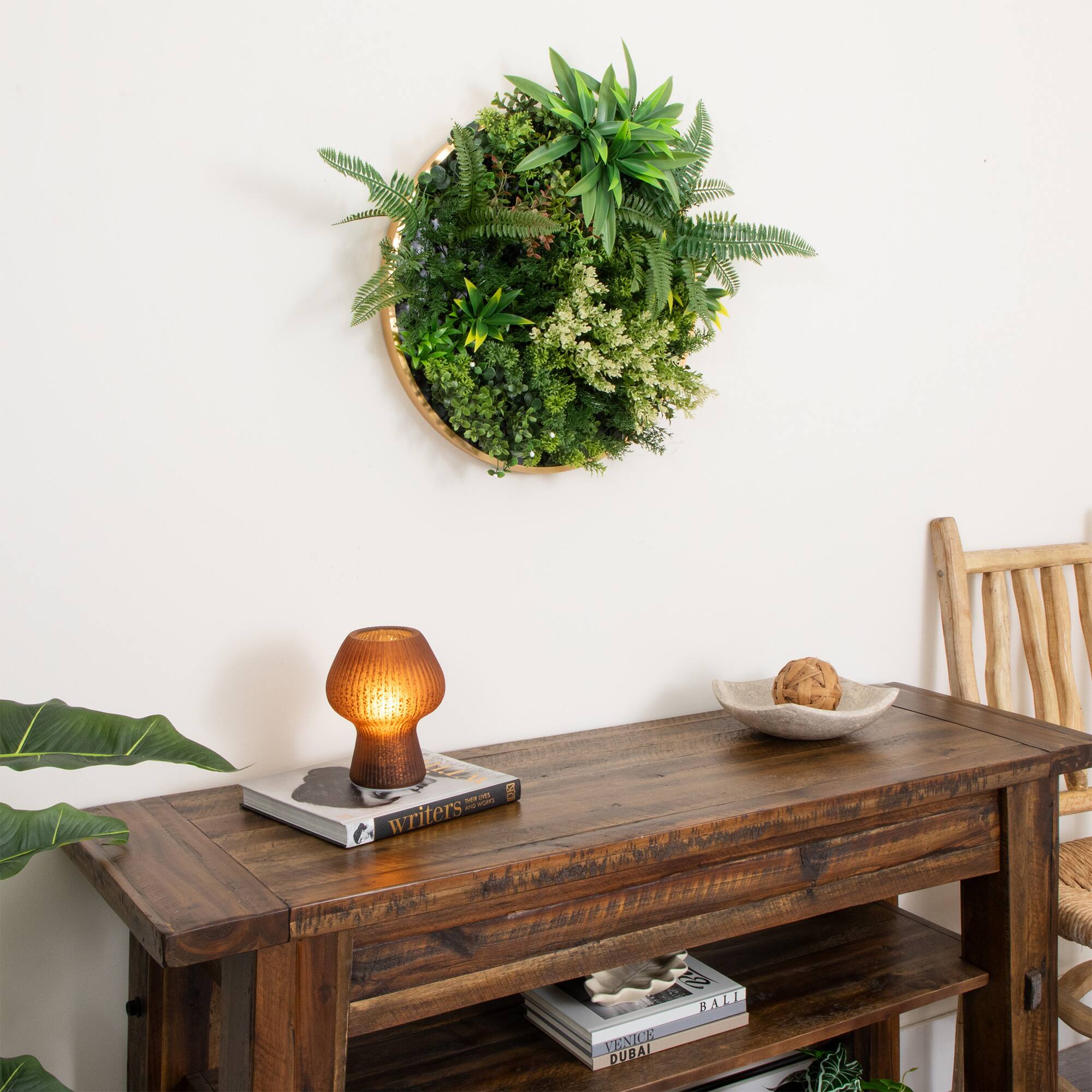 20" Framed Queensland Rainforest Artificial Living Wall Art Panel